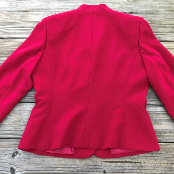 Le Suit Women Blazer Red Three Button Style Ladies - Picture 6 of 8